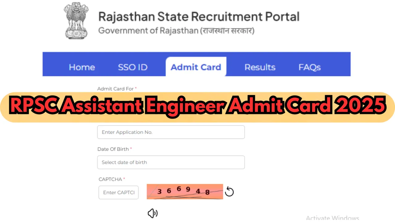 RPSC Assistant Engineer Admit Card 2025: Download Now for Prelims Examination