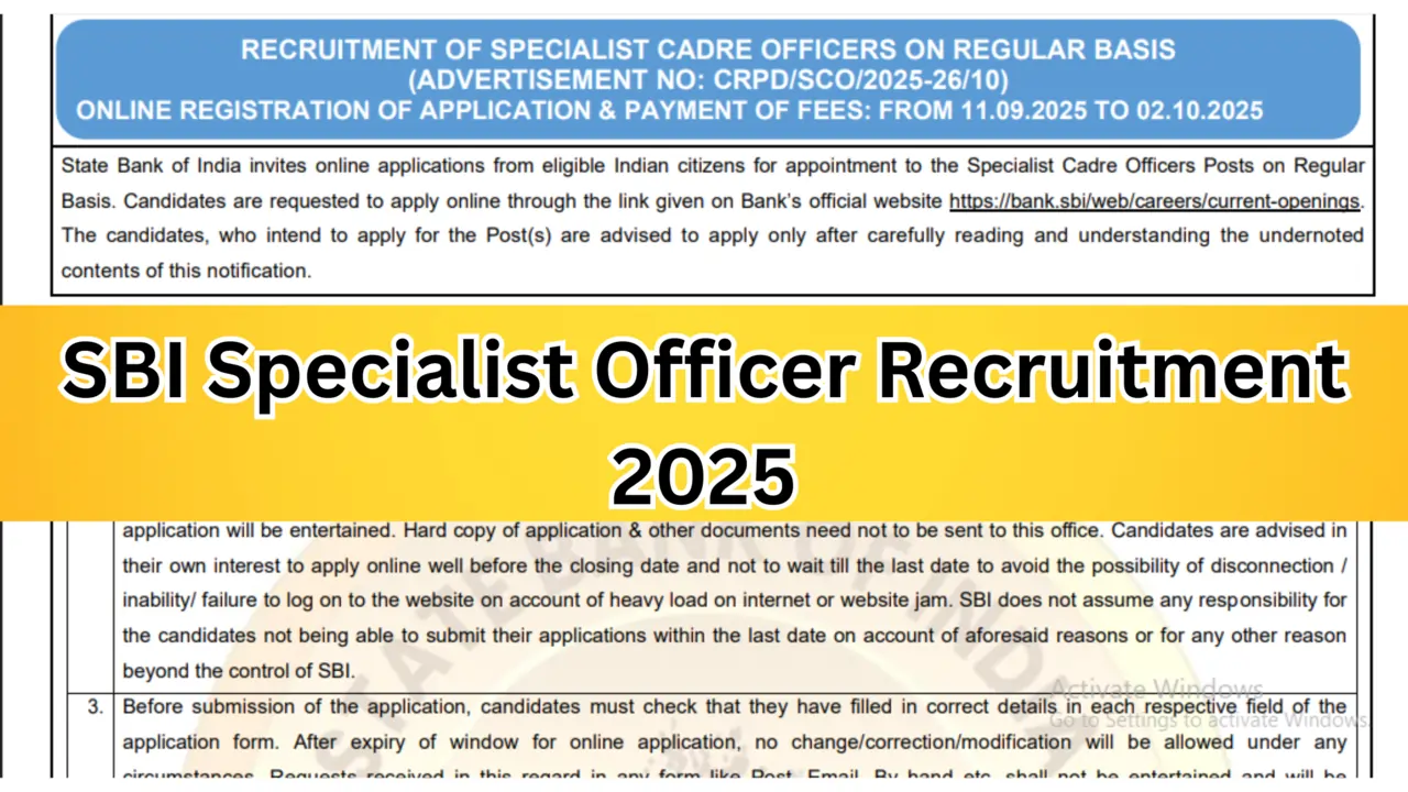 SBI Specialist Officer Recruitment 2025: Complete Guide for Aspirants